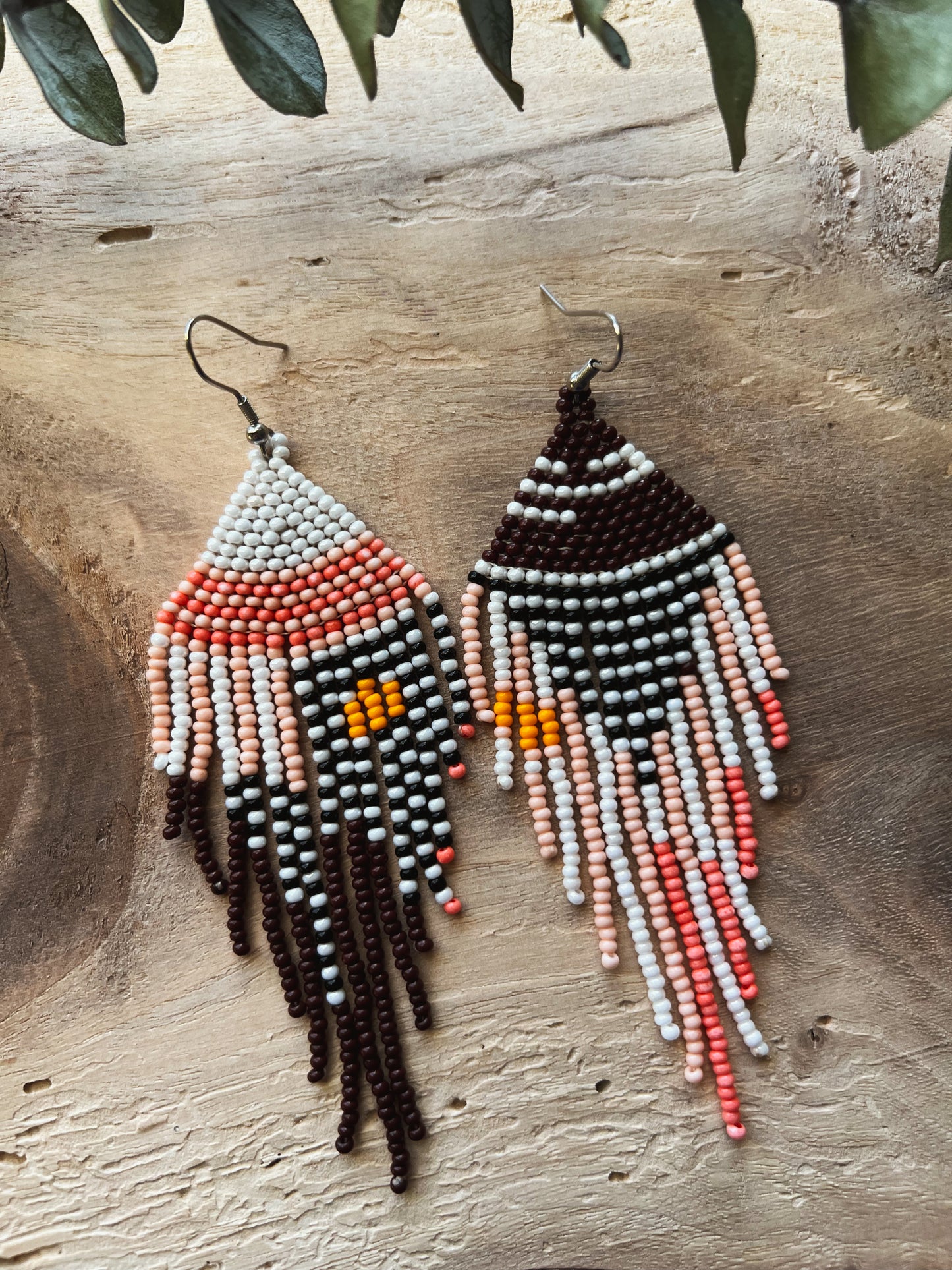 Pink Checks ✻ Misak Beaded Earrings
