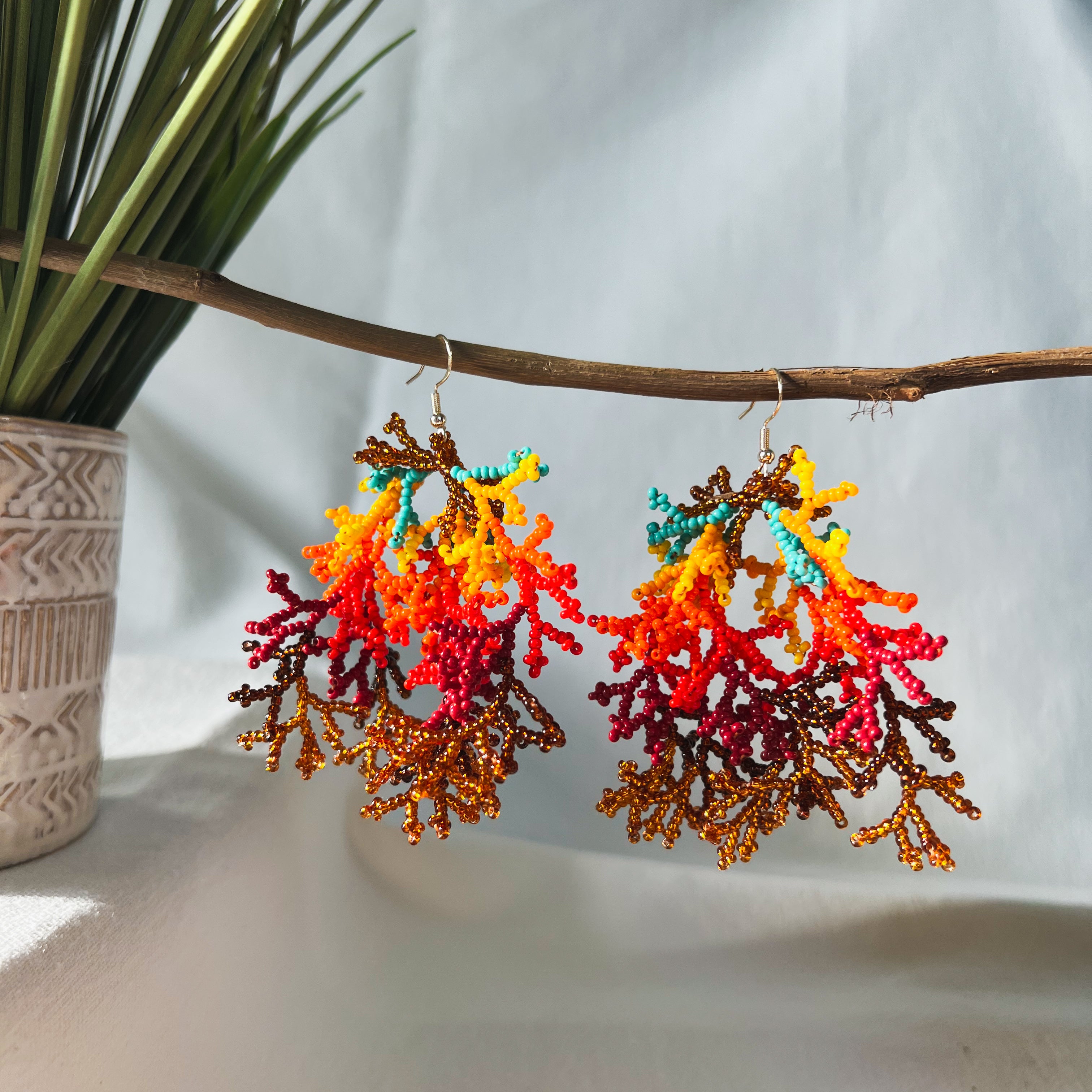 Corals ✻ Inga Beaded Earrings