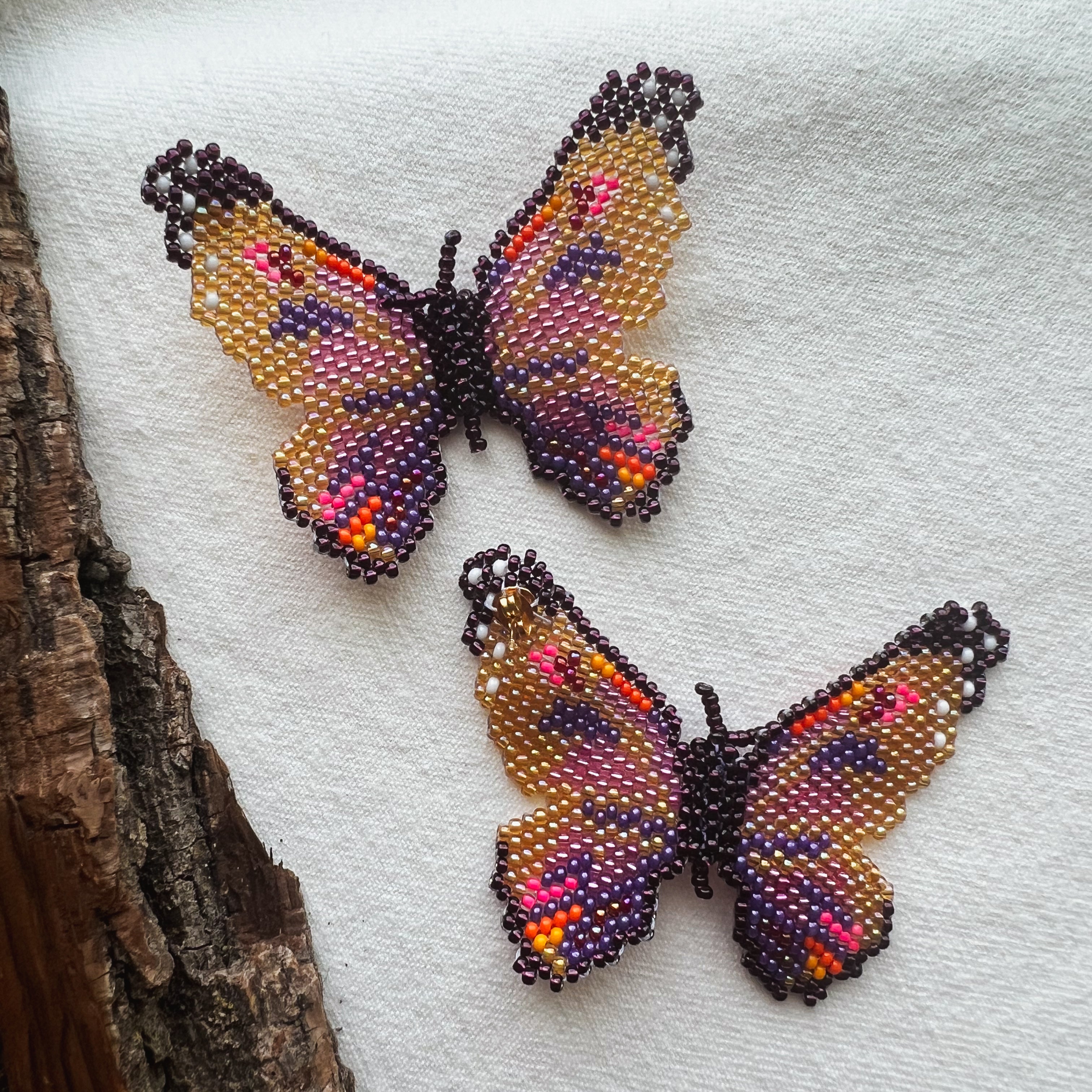 Mariposa ✻ Large Inga Butterfly Beaded Earrings