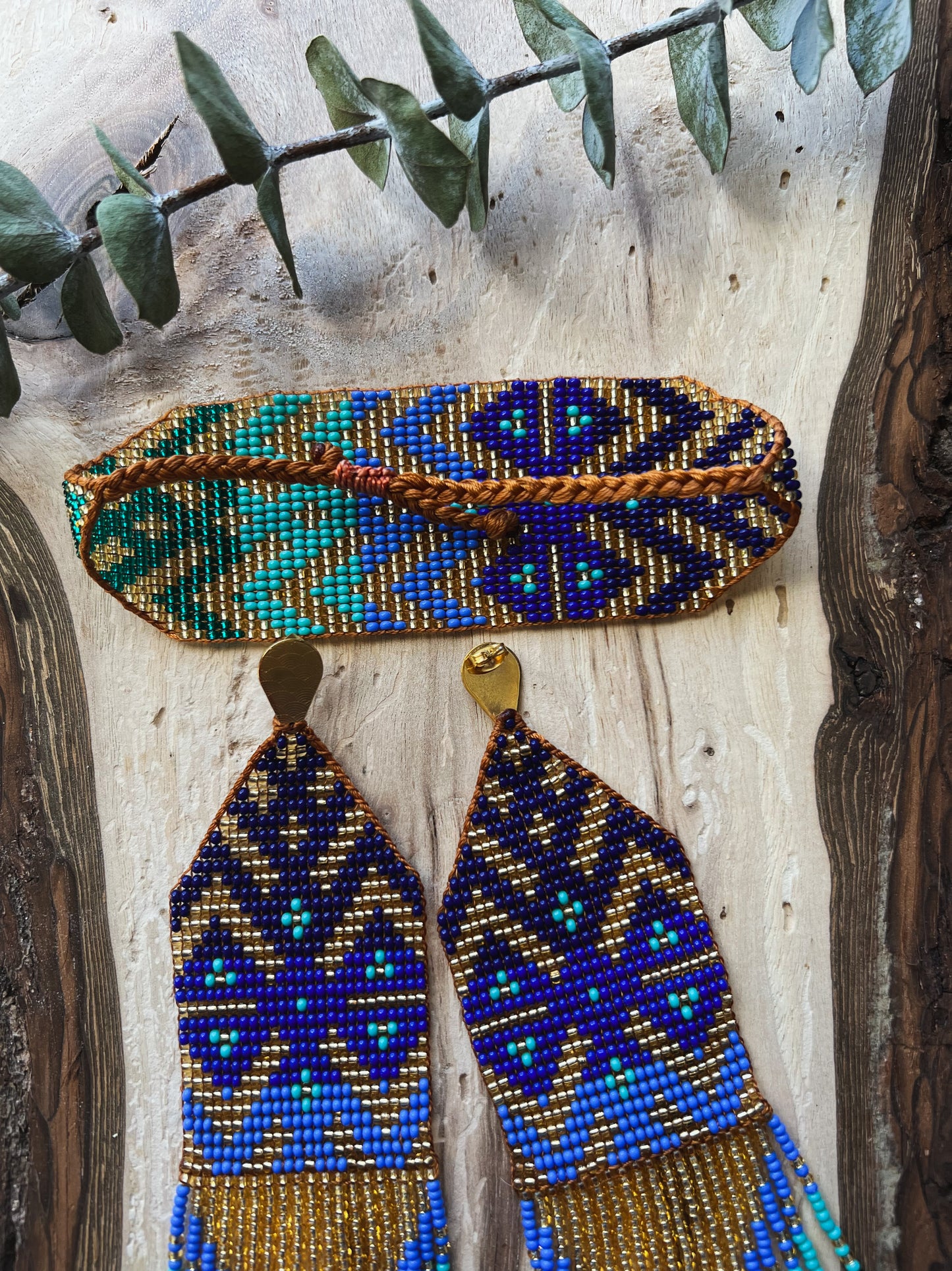 Maiz Set ✻ Inga Beaded Earrings + Bracelet Set