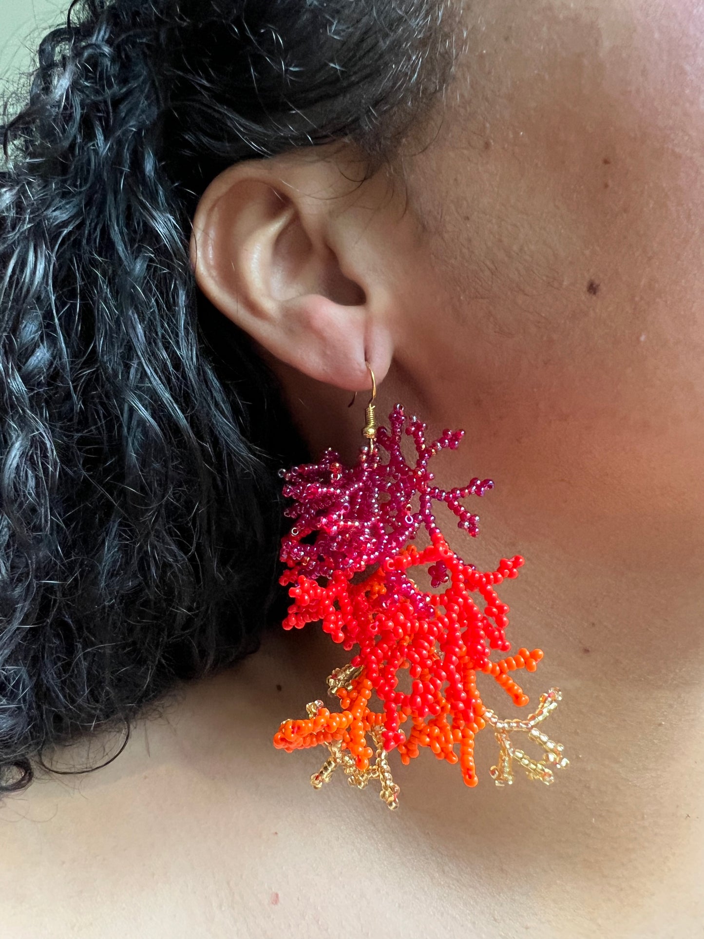 Coral  ✻ Inga Beaded Earrings