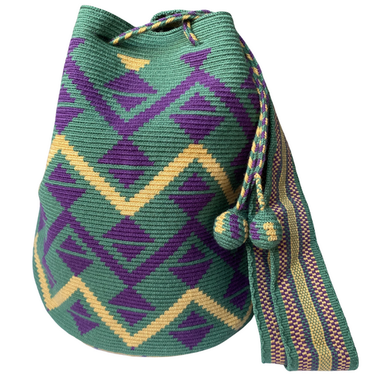 1 THREAD Verde ✻  Large Wayuu Mochila