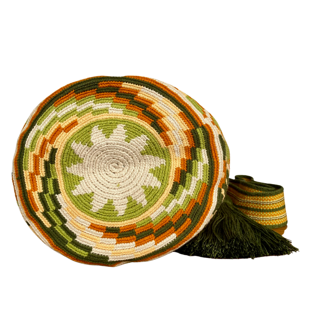 Florecita Verde ✻ Large Wayuu Mochila