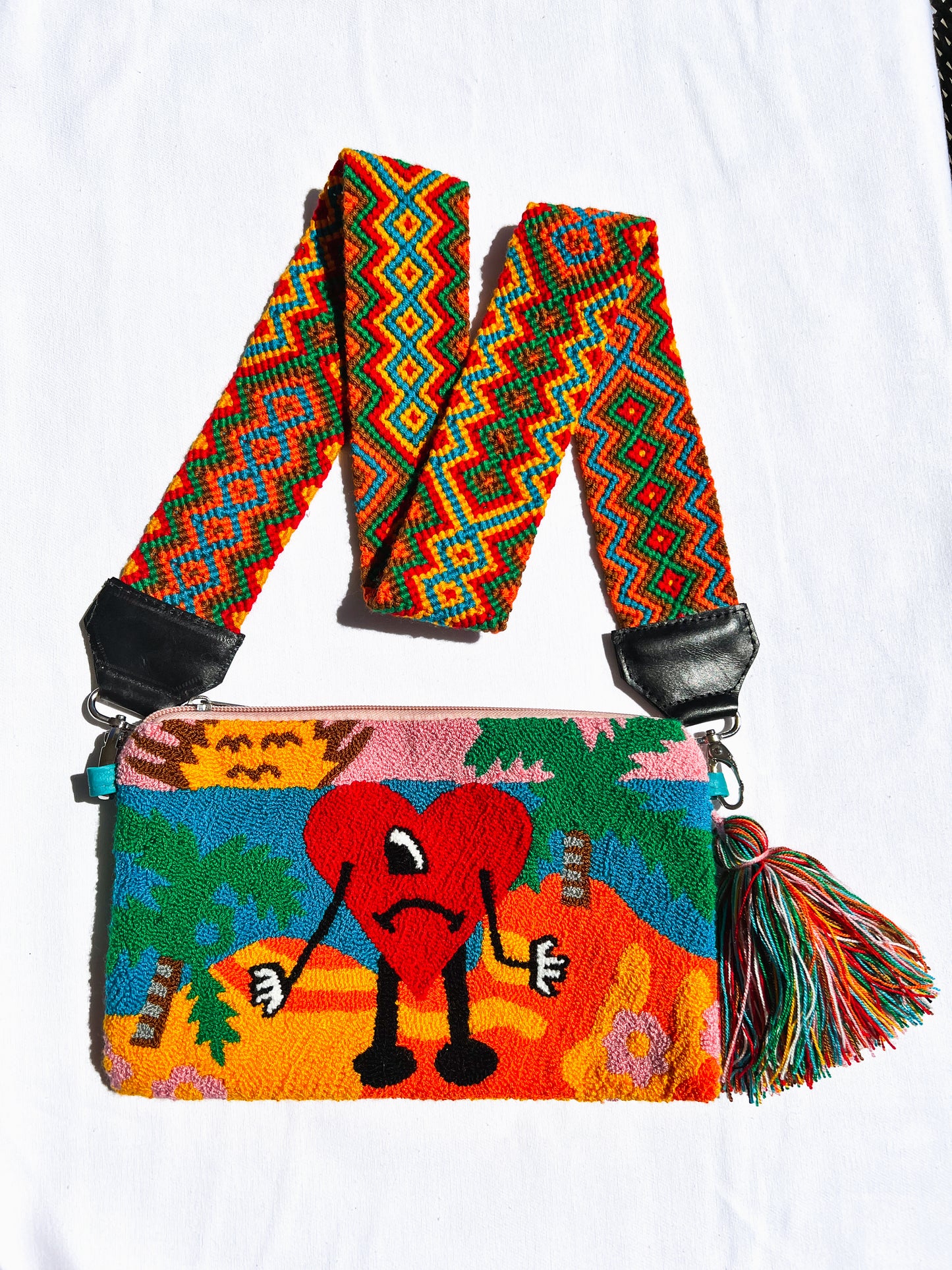 BAD BUNNY COLLECTION ✻ Large Wayuu Clutch with Strap